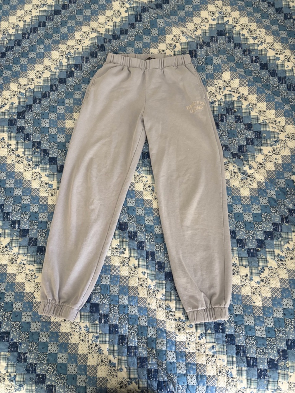 Elastic Waist Gray Sweatpants